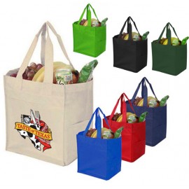 Customized 10" Eco Grocery Tote w/ Side Pockets  Customized 10" Eco Grocery Tote w/ Side Pockets