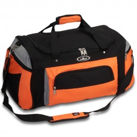 Customized Everest Deluxe Sports Duffel Bag, Orange/Light Gray/Black