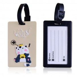 Soft PVC Luggage Tag w/Name Card with Logo