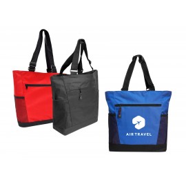 Logo Branded Deluxe Zipper Tote W/Adjustable Shoulder Strap  Logo Branded Deluxe Zipper Tote W/Adjustable Shoulder Strap