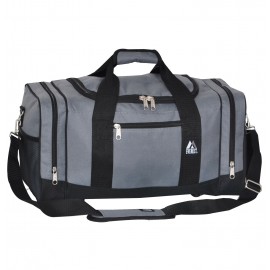 Everest Sporty Duffel Gear Bag, Gray with Logo