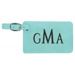 Customized Luggage Tag, Laserable Teal Leatherette 4-1/4" x 2-3/4"