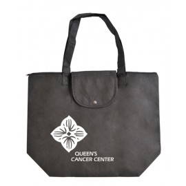 Logo Branded Non-Woven Foldable Zipper Tote Bag  Logo Branded Non-Woven Foldable Zipper Tote Bag