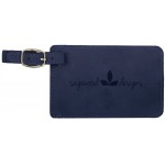 Custom Imprinted Blue Laserable Leatherette Luggage Tag