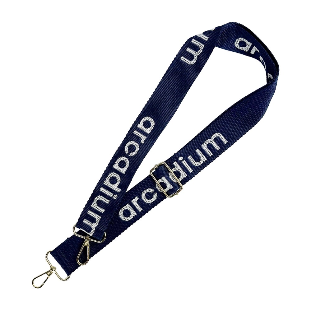 Personalized 1 " x 60" Woven Adjustable Bag Strap w/ Gold-Colored Snap Hooks Personalized 1 " x 60" Woven Adjustable Bag Strap w/ Gold-Colored Snap Hooks
