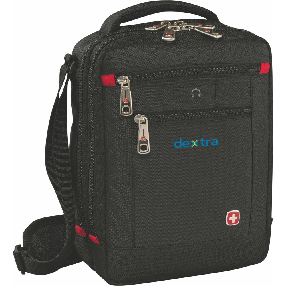 Custom Imprinted Wenger Identity Boarding Tote Cross-Body Travel Bag Custom Imprinted Wenger Identity Boarding Tote Cross-Body Travel Bag