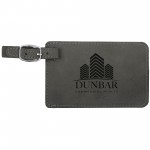 Logo Branded Gray Leatherette Luggage Tag (4.25" x 2.75")