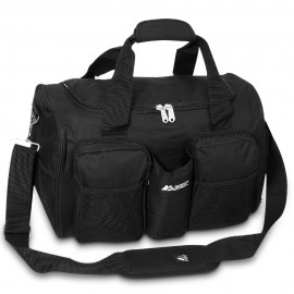 Everest Sports Duffel w/ Wet Pocket, Black with Logo