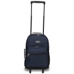Everest Wheeled Backpack, Small, Navy Blue with Logo