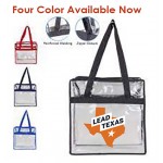Logo Branded Clear Stadium Security Zipper Tote