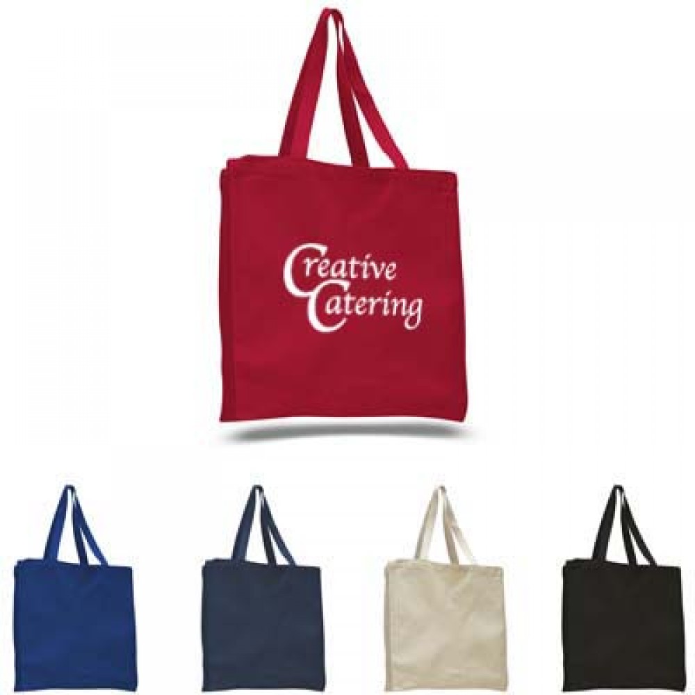 12oz Cotton Canvas Gusset Tote with Logo