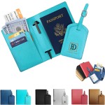 Personalized PU Leather Passport Holder Luggage Tag Package Set