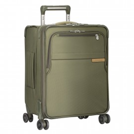 Briggs & Riley Baseline International Carry-On Expandable Wide-Body Spinner Bag (Olive) with Logo