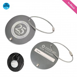 Round Aluminum Luggage Tag with Logo  Round Aluminum Luggage Tag with Logo