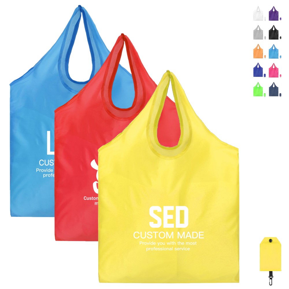 Logo Branded Folding Oxford Cloth Shopping Bag With Hook Logo Branded Folding Oxford Cloth Shopping Bag With Hook
