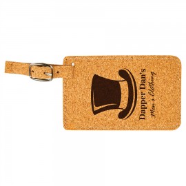 Luggage Tag, Cork, 4 1/4" x 2 3/4" with Logo  Luggage Tag, Cork, 4 1/4" x 2 3/4" with Logo