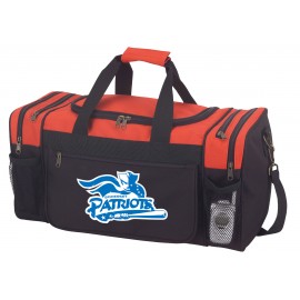 20" Two Tone Duffel Bag W/ Mesh Pockets & Security Pockets with Logo  20" Two Tone Duffel Bag W/ Mesh Pockets & Security Pockets with Logo
