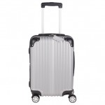 Metallic Upright Expandable Luggage with Tag Logo Branded