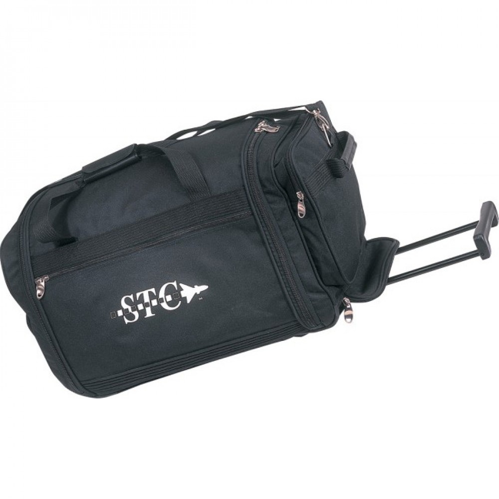 Black Rolling Duffel Bag w/ 2 Interior Compartments Logo Branded Black Rolling Duffel Bag w/ 2 Interior Compartments Logo Branded