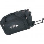 Black Rolling Duffel Bag w/ 2 Interior Compartments Logo Branded