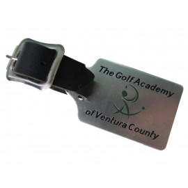 1.5" x 2.5" Aluminum Luggage /Golf Bag Tag w/ a Die Struck, Color Filled imprint. Made in the USA. Logo Branded