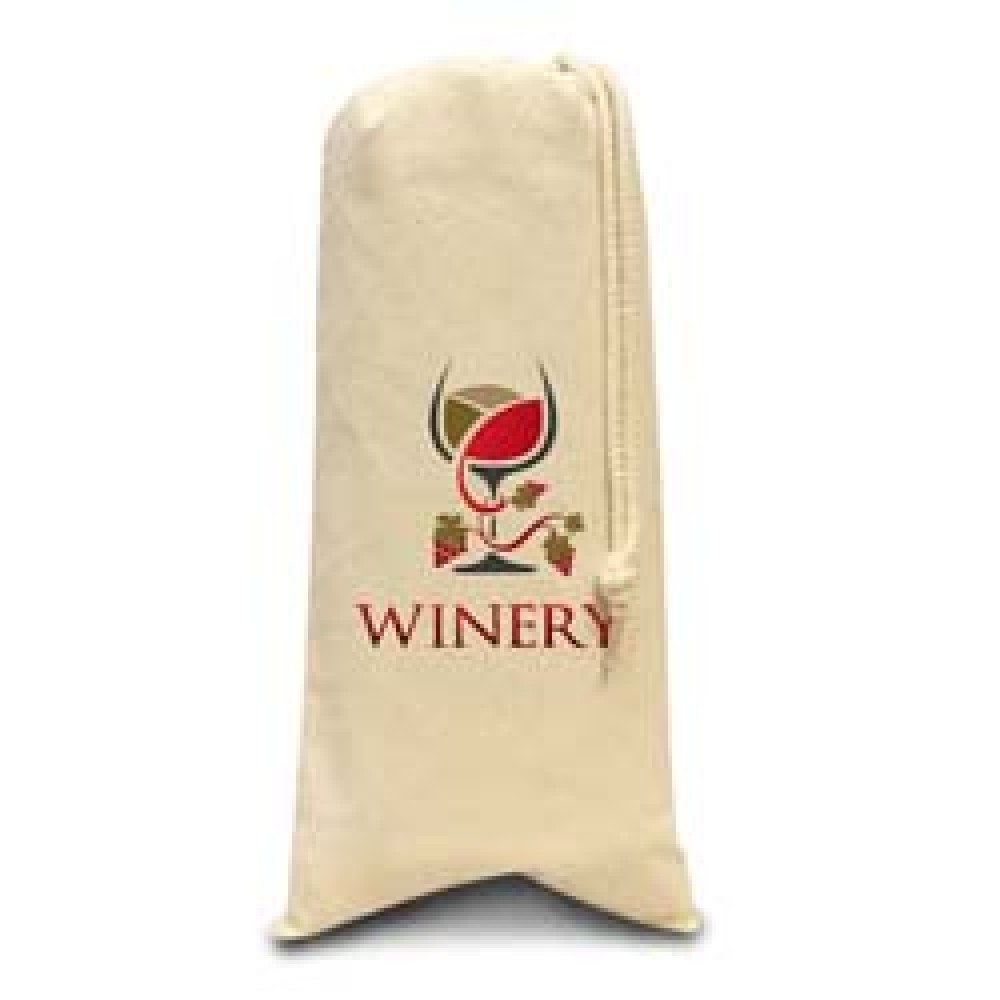 Custom Imprinted 10oz Cotton Canvas Drawstring Wine Tote Custom Imprinted 10oz Cotton Canvas Drawstring Wine Tote