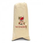 Custom Imprinted 10oz Cotton Canvas Drawstring Wine Tote