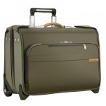 Briggs & Riley Baseline Carry-On Wheeled Garment Bag (Olive) with Logo