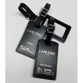 Customized DEBOSSING & HOT STAMPING Genuine leather luggage tag.