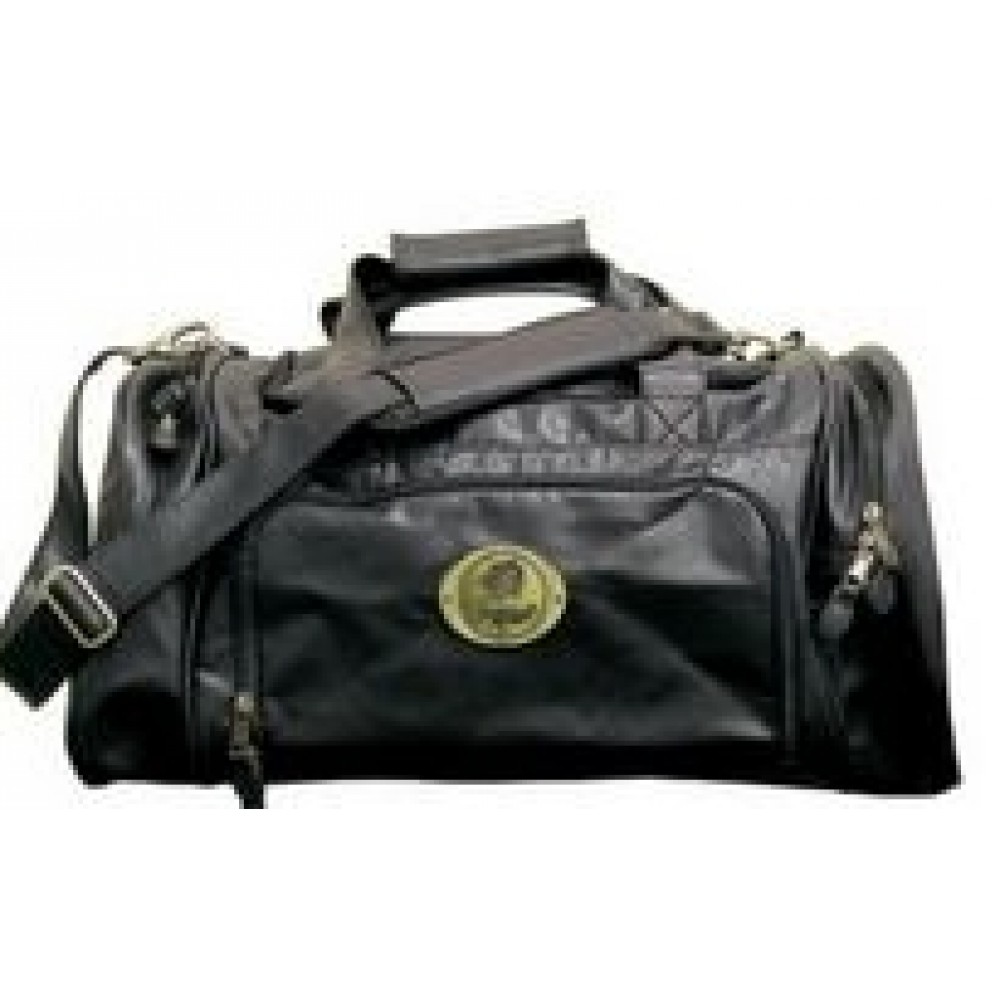 Custom Printed Leatherette Sport Locker Bag W/ Logoed Medallion (Die Struck) Custom Printed Leatherette Sport Locker Bag W/ Logoed Medallion (Die Struck)