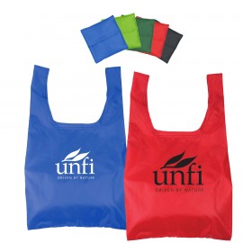Customized Nylon Foldable Shopping Tote w/ U-Shape Handle  Customized Nylon Foldable Shopping Tote w/ U-Shape Handle