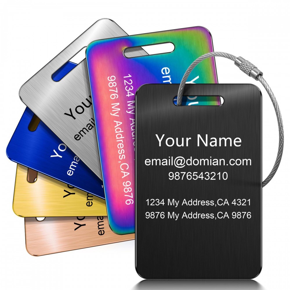 Stainless Steel Luggage Tag with Logo Stainless Steel Luggage Tag with Logo