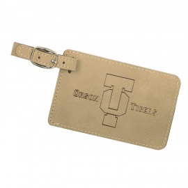 Customized Leatherette Luggage Tag - Light Brown