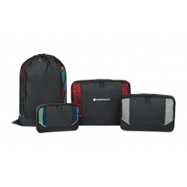 Custom American Tourister Zoom Turbo Recycled rPET 4 Piece Packing Cube Set - Black