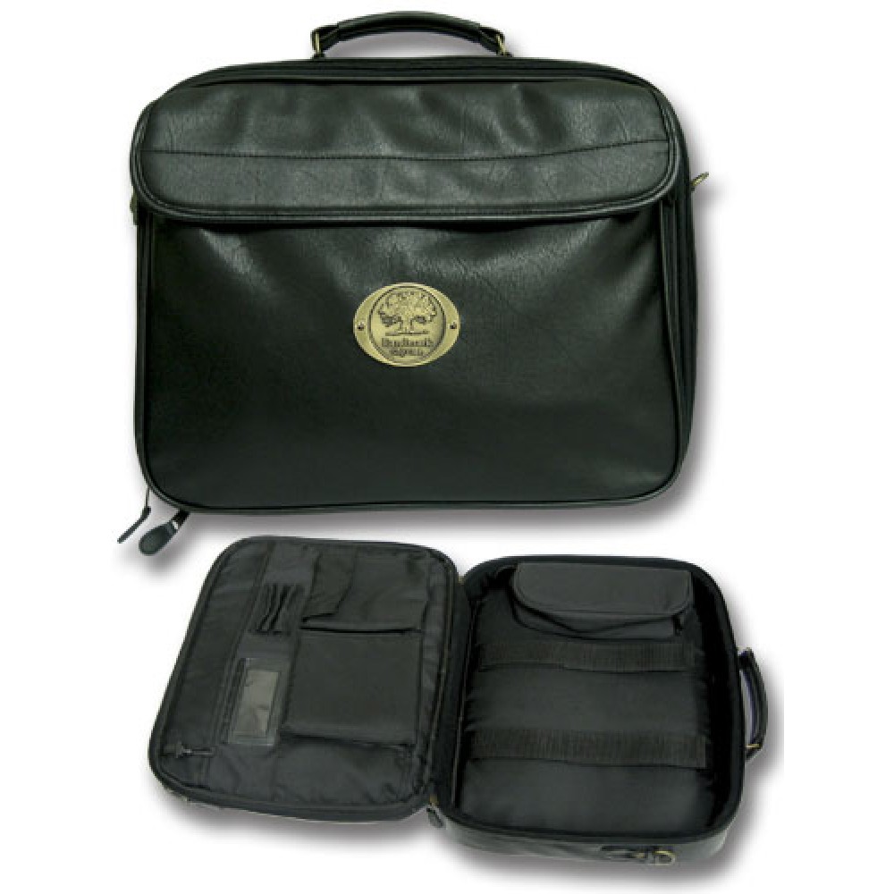 Leatherette Laptop Case W/ Logoed Medallion (Die Struck) Logo Branded