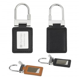 Personalized Concord Leather Key Chain - Black