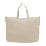 20" Cotton Canvas Jumbo Zipper Gusset Tote with Interior Zipper Pocket with Logo