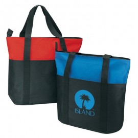 Polyester Arcadia Zipper Tote Bag ( 7 Colors ) with Logo