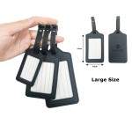 Rectangular Shape PU Leather Luggage Tag (Size L) with Logo