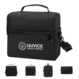 Double-Layer Polyester Crossbody Lunch Bag with Logo