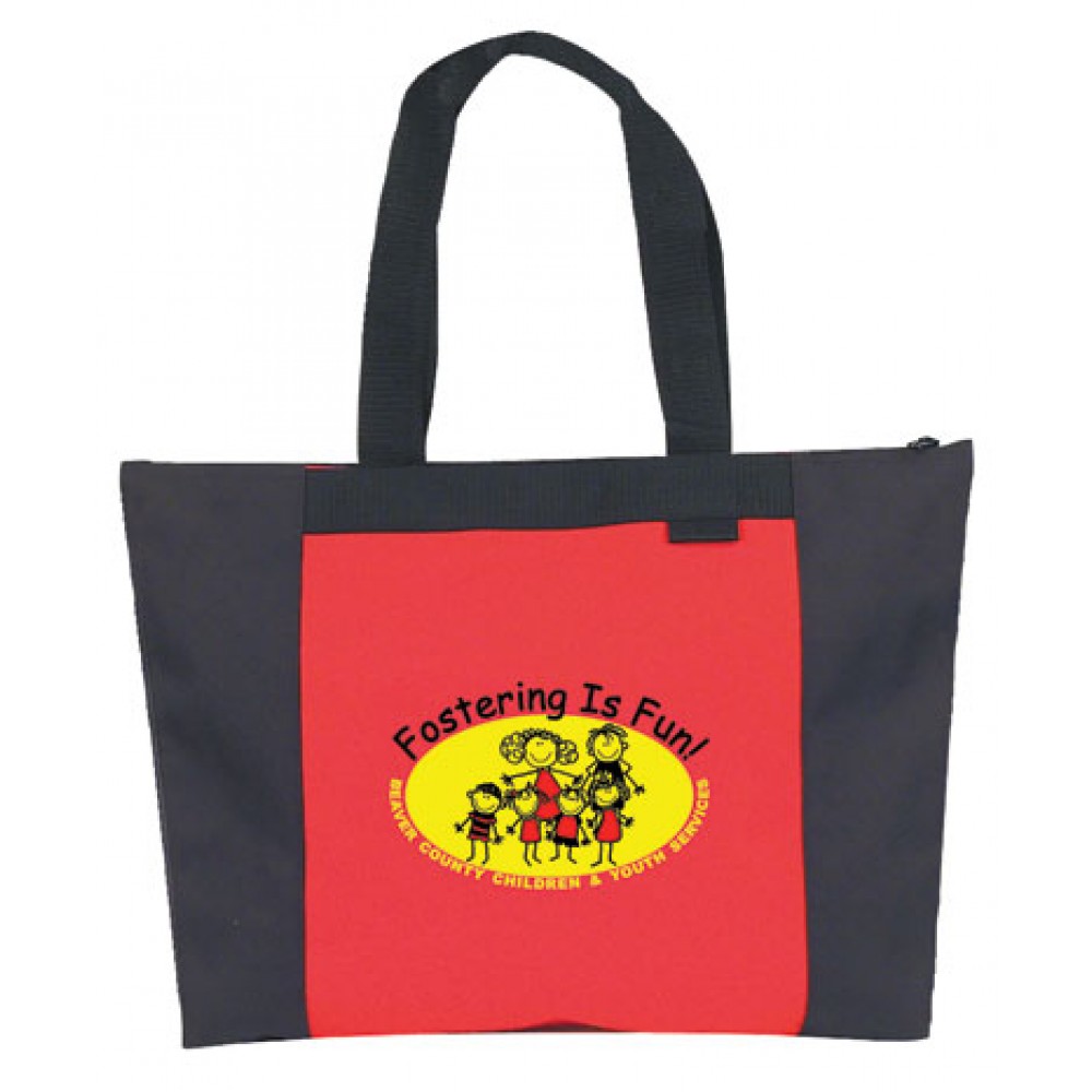 Promotional Polyester Expo Zipper Tote