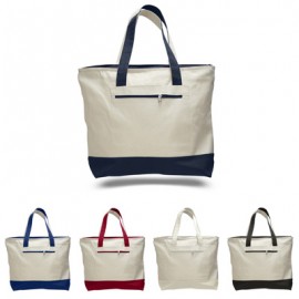 Custom 12oz Medium Zip Top Canvas Tote