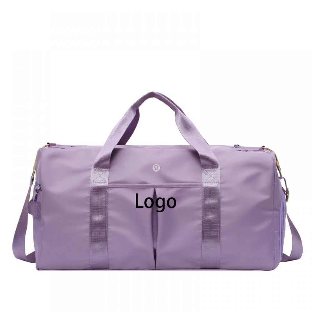 Logo Branded Training Adjustable Strap Dry Wet Separated Waterproof Outdoor Fitness Travel Nylon Handbag