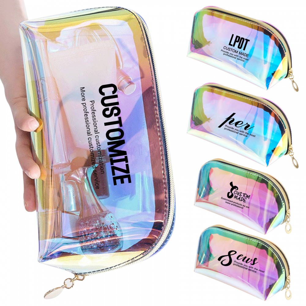 Transparent TPU Laser Holographic Cosmetic Makeup Bag with Logo Transparent TPU Laser Holographic Cosmetic Makeup Bag with Logo
