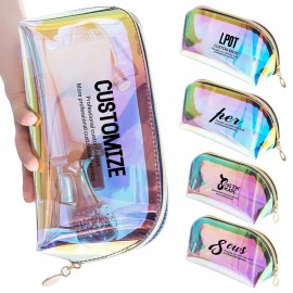 Transparent TPU Laser Holographic Cosmetic Makeup Bag with Logo  Transparent TPU Laser Holographic Cosmetic Makeup Bag with Logo