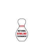 Custom shaped luggage tag - Full Color on White Vinyl with Logo