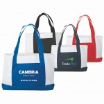 Logo Branded Two-Tone Polyester Mesh Tote Bag