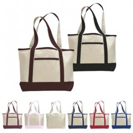 18" Nautical Large 12oz Canvas Tote with Logo  18" Nautical Large 12oz Canvas Tote with Logo