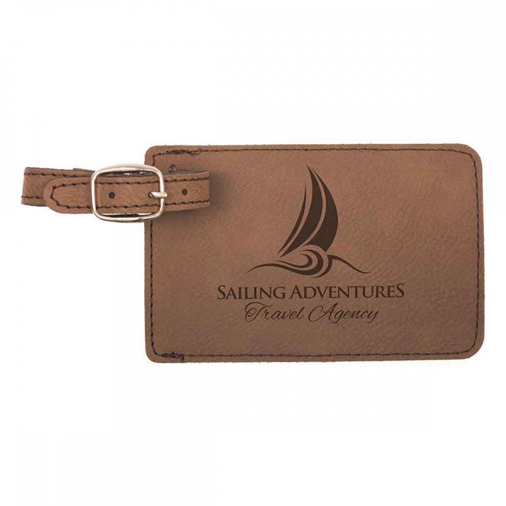 Logo Branded Laserable Leatherette Luggage Tag Logo Branded Laserable Leatherette Luggage Tag