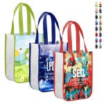 Promotional Fully Customizable 105GSM Round-Corner Laminated Tote Bags (12'' x 16'' x 6'')